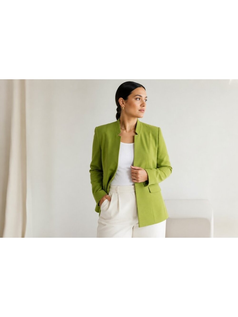 Tahari Pistachio Green Minimalist Blazer Jacket Plus Size 20 Modern Career Chick